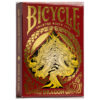 Bicycle Dragon Red playing cards with intricate dragon design, perfect for magic tricks and card ent.