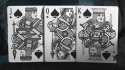 Elegant Slate Tally-Ho playing cards featuring intricate black and white designs by Kings Wild Proje.