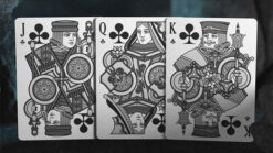 High-quality Slate Tally-Ho playing cards featuring intricate black and white designs.