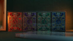 High-quality transparent card protectors for 4 decks, ideal for magic tricks and card handling.