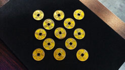 Ancient Chinese Coins used in magic tricks for illusion and entertainment.