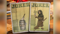 Odd Fellows Father Firkin playing cards with illustrations of a barrel and a monk.