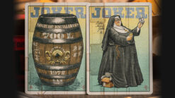 Sister Merry Gorda playing cards from Stockholm 17, featuring a nun and a barrel.
