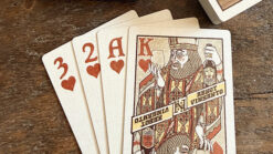 Mini playing cards featuring Odd Fellow Brother McPint design for magic tricks and card illusions.