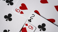 Close-up of Mr. Black V1 playing cards for magic tricks and card illusions.