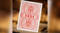 Red Mr. Black V2 playing card with intricate geometric design for magic tricks.