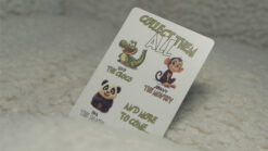 Gino the Croco playing cards featuring cartoon crocodile and monkey characters for magic tricks.