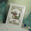 Gino the Croco playing cards from Bicycle featuring a crocodile character for magic tricks.
