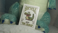 Gino the Croco playing cards from Bicycle featuring a crocodile character for magic tricks.