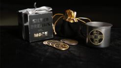 Elegant silver and gold-themed magic props for illusions and tricks.