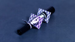Close-up of a magician's prop for Zig Zag Penetration illusion.