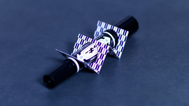 Close-up of a magician's prop for Zig Zag Penetration illusion.