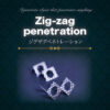 Close-up of zig zag penetration magic trick with a mysterious object.