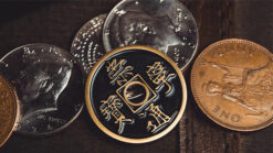 Close-up of a Wing Coin used in magic tricks by Harry He & Bacon Magic.