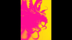 Abstract art featuring a dragon's head with vibrant pink and yellow colors, inspired by magical illu.